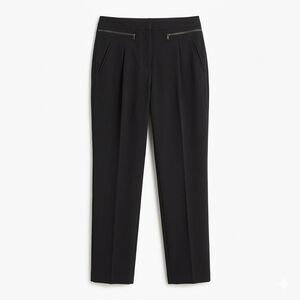 NWT BCBGMAXAZRIA Black Slim Fit Trousers Front Horizontal Zips Pants Size M
